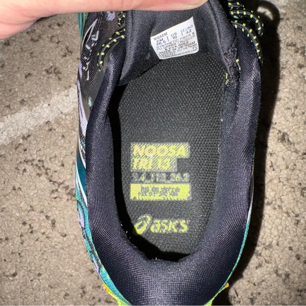 ASICS Womens Noosa Tri 13 Black Green Multicolor Running Shoes Sneakers Size 10 - Picture 8 of 9